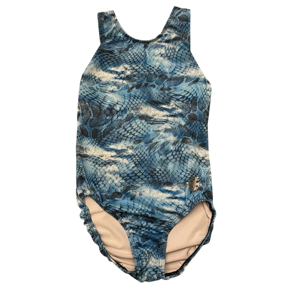 Snowflake Designs Blue Snake Print Patterned Leotard
